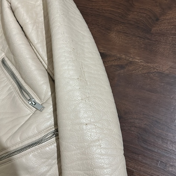 Zara Cream Faux Leather Jacket - Picture 11 of 11